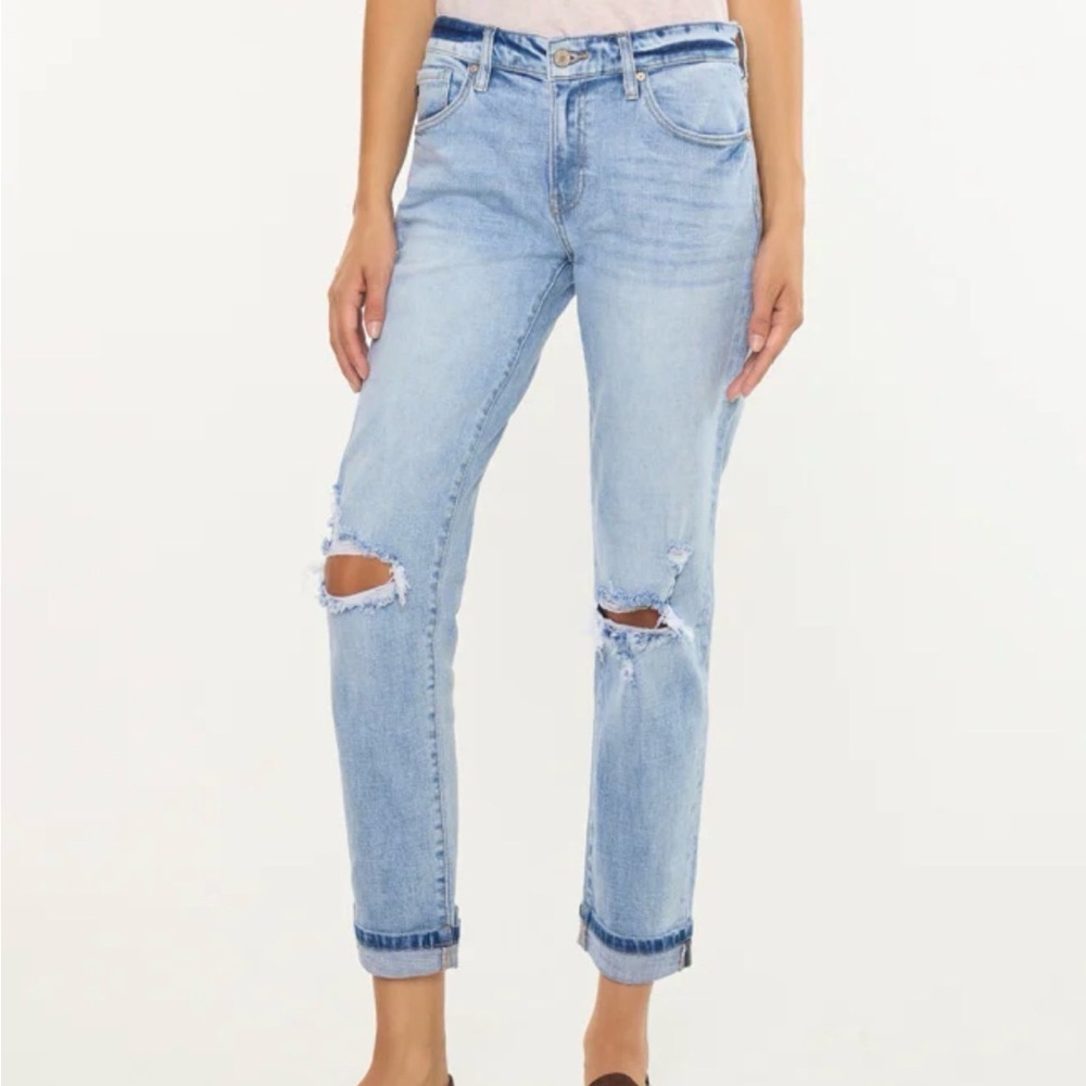 KanCan Distressed Ripped Knee Skinny Jeans Light Wash Size 3 / 25